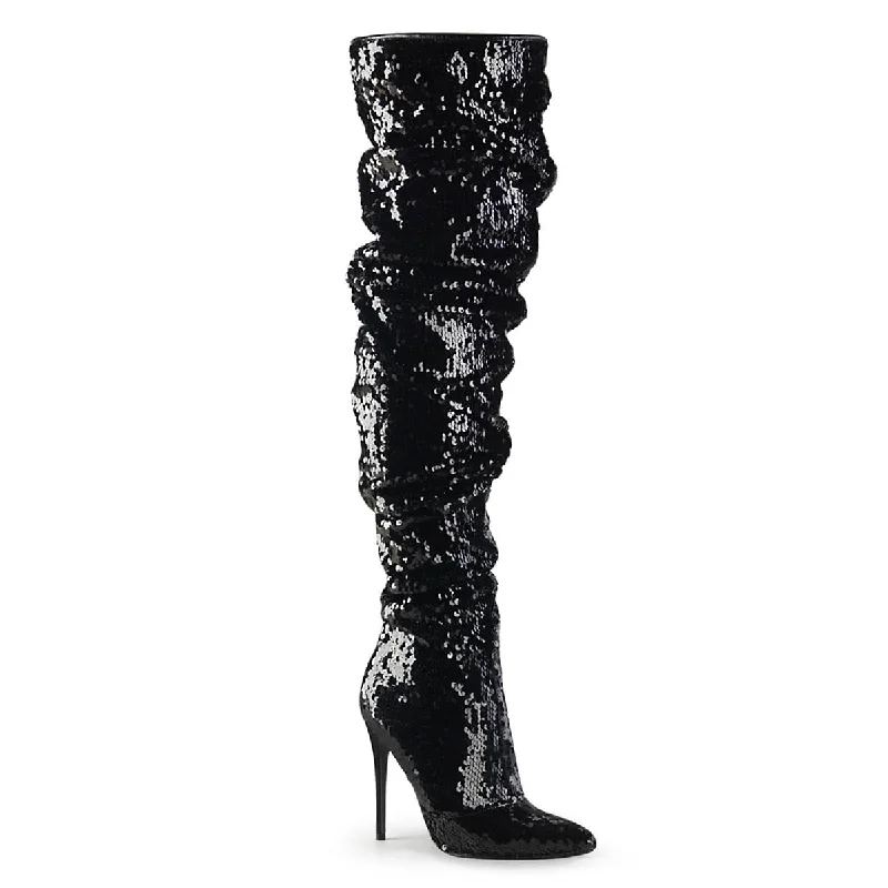 Elegant ankle strap heels for events-COURTLY-3011 Thigh High Boots