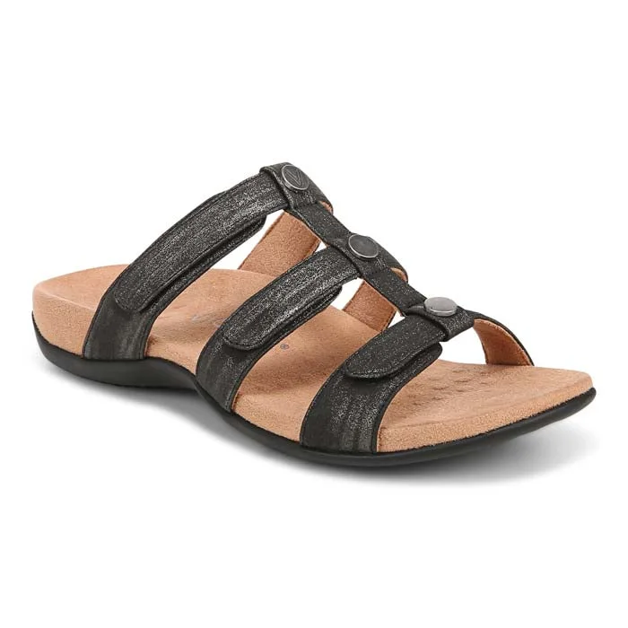 Affordable athletic shoes for women-Womens Vionic Amber Slide in Black