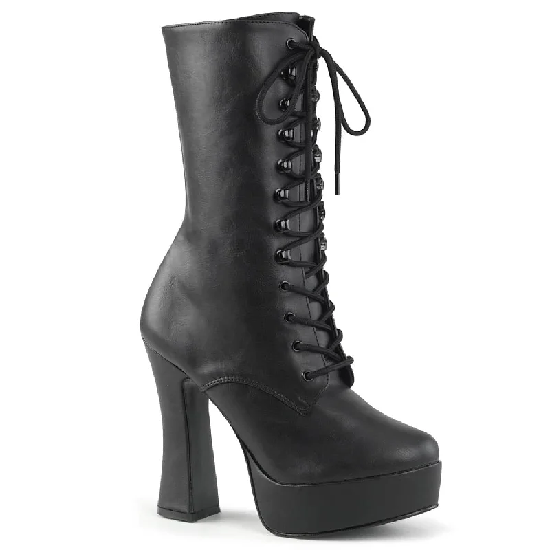 Stylish gladiator sandals for summer-ELECTRA-1020 Black Calf High Boots