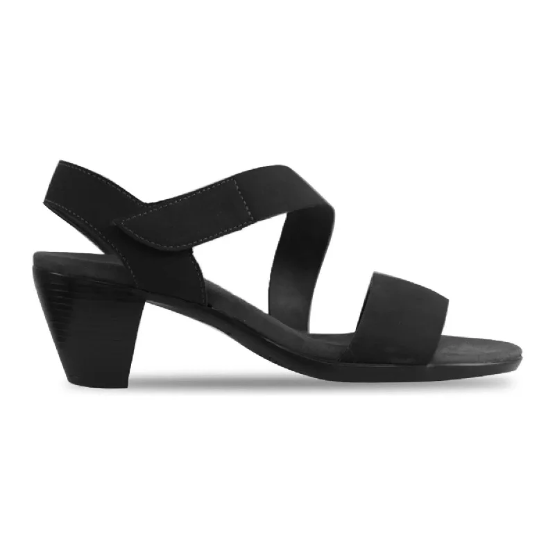 Trendy metallic heels for women-Munro Women's Lucia Black Suede