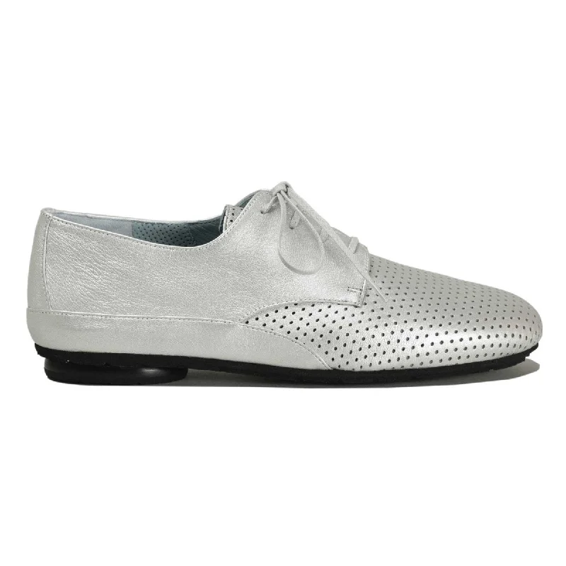 Trendy white sneakers for women-Thierry Rabotin Women's Gatsby Silver Wash Leather