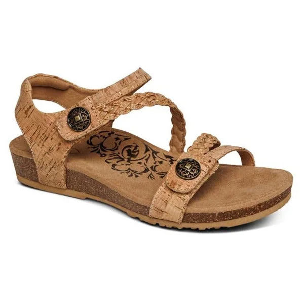 Stylish wedge heels for parties-Womens Aetrex Jillian in Cork