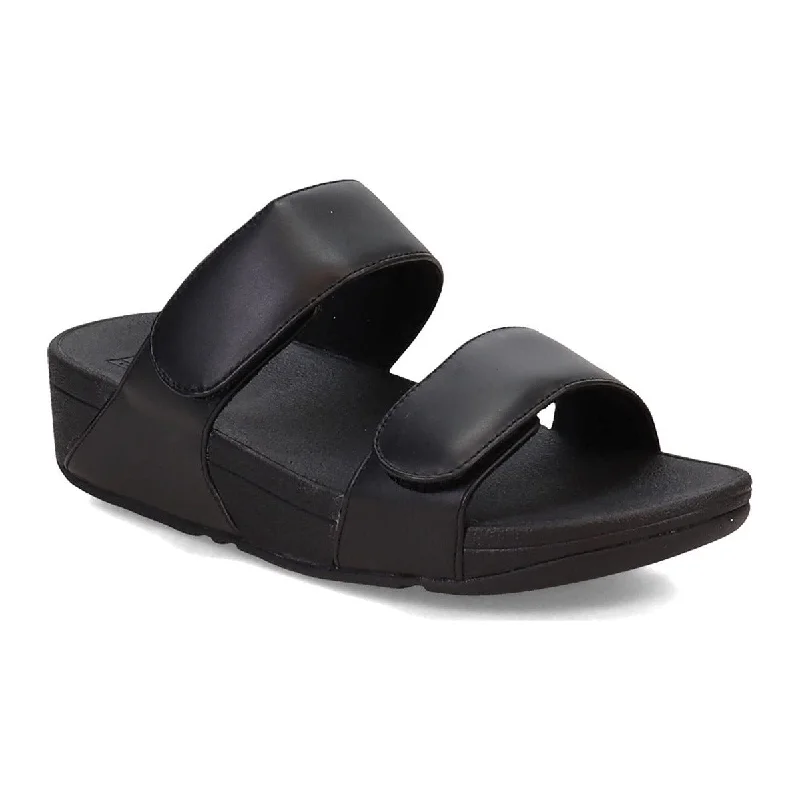 Soft leather flats for women-FitFlop Women's Lulu Adjustable Black