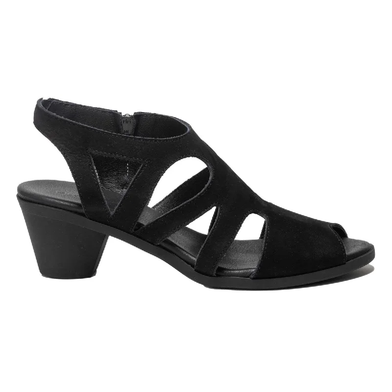 Boho leather sandals for summer-Arche Women's Sorako Black Nubuck