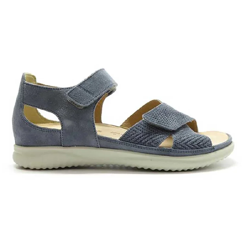 Soft leather flats for women-Hartjes Women's Breeze Sandal Jeans Parung Nubuck