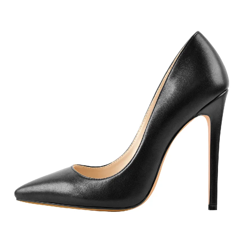 Elegant stiletto heels for events-8cm 10cm 12cm Matte Pointed Toe Slip On High Heel Pumps