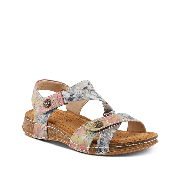 Elegant evening sandals with pearls-Womens L'Artiste Collette in Ice Multi