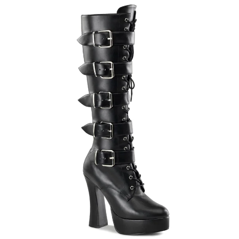 Affordable flip-flops for summer-ELECTRA-2042 Black Knee High Boots