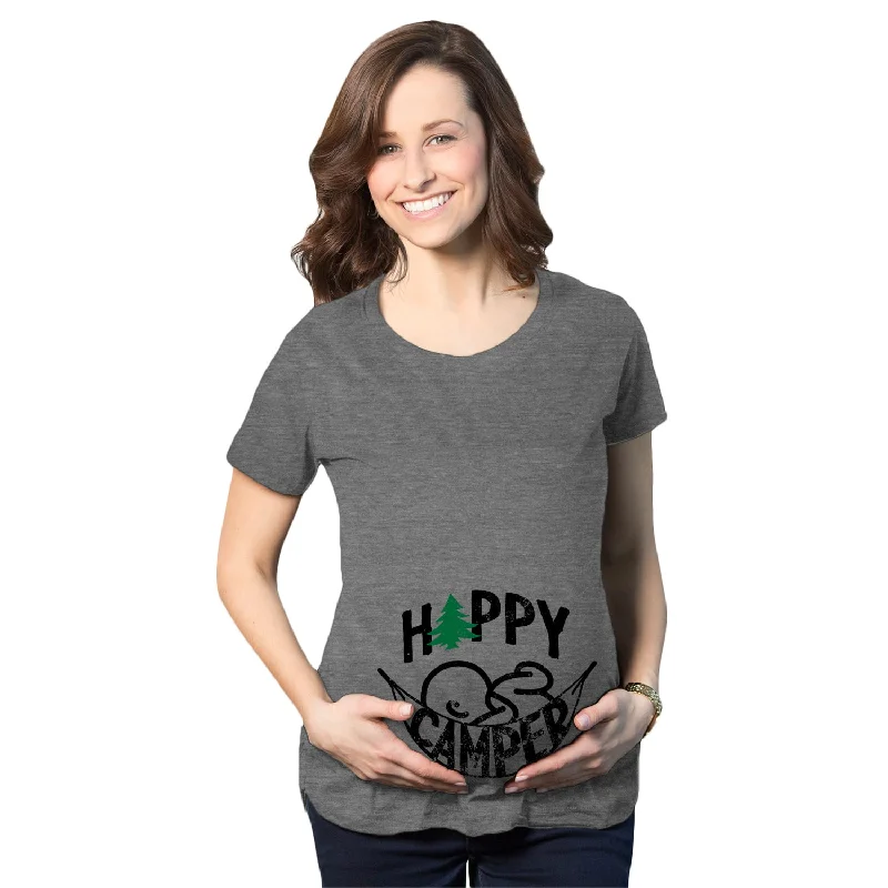 Designer blazers for professional women-Happy Camper Maternity T Shirt