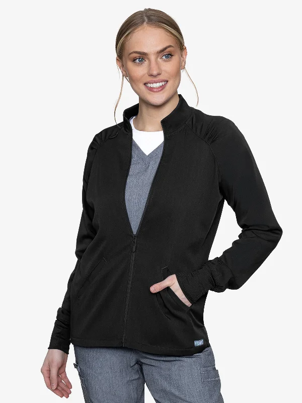 Affordable sundresses for women-Med Couture Touch 7660 Women's Raglan Warmup Zip Jacket