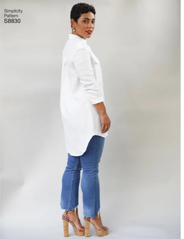 Trendy cargo pants for women-Simplicity Shirtdress S8830