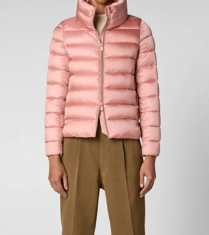 Designer blazers for professional women-Elsie Alternative Down Jacket In Pink