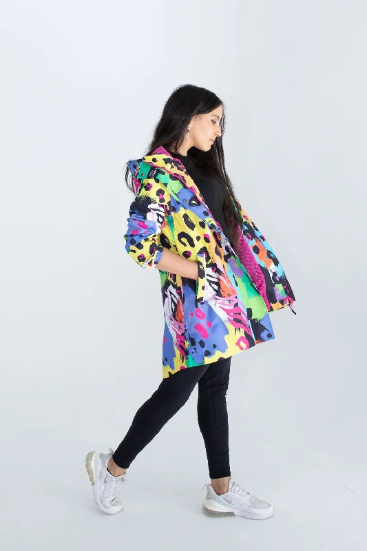 Casual summer dresses for women-Neon safari mesh-lined parka