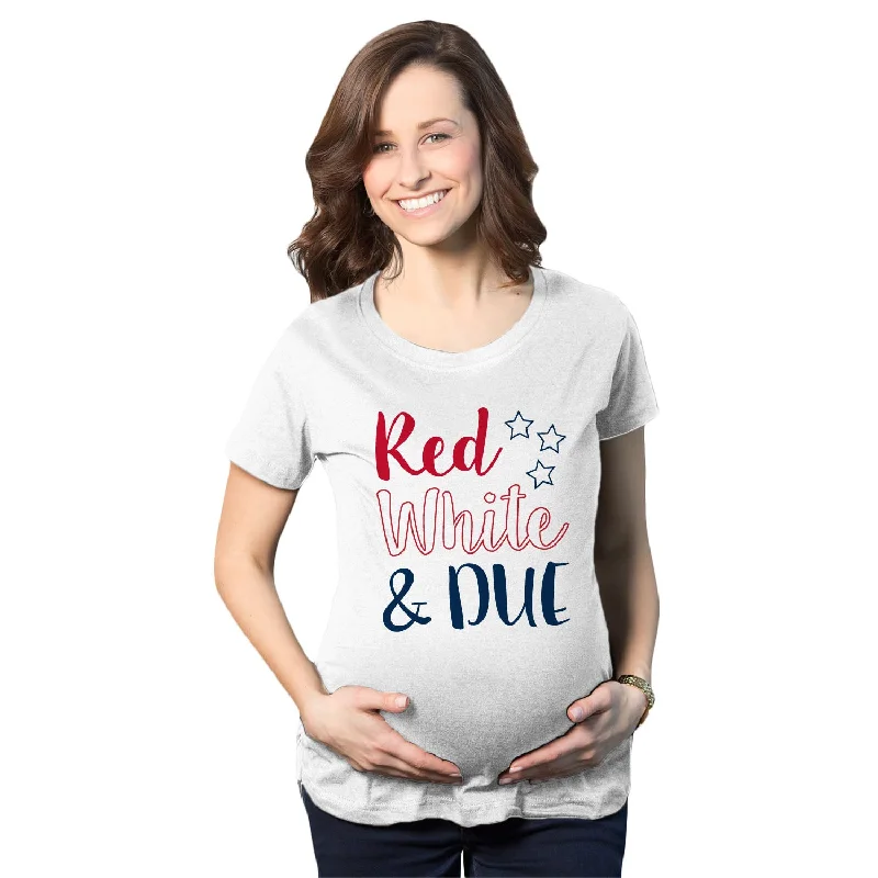 Lightweight cardigans for layering-Red White And Due Maternity T Shirt