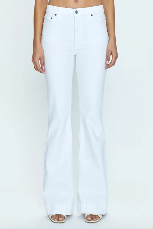 Affordable activewear for women-Kinsley Jeans In White