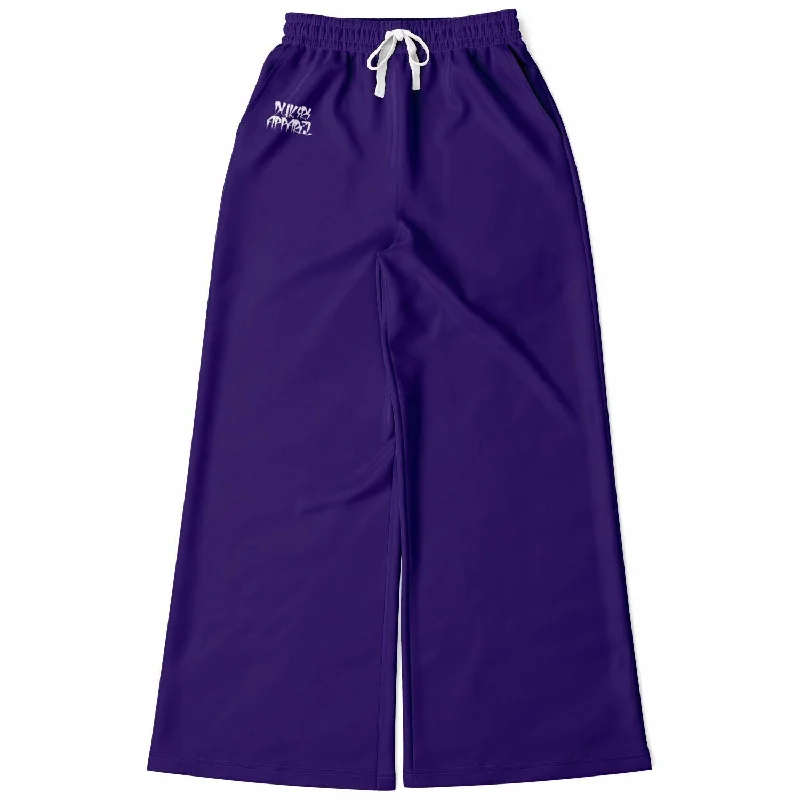 Designer trench coats for women-Urban Logo Purple Flare Jogger