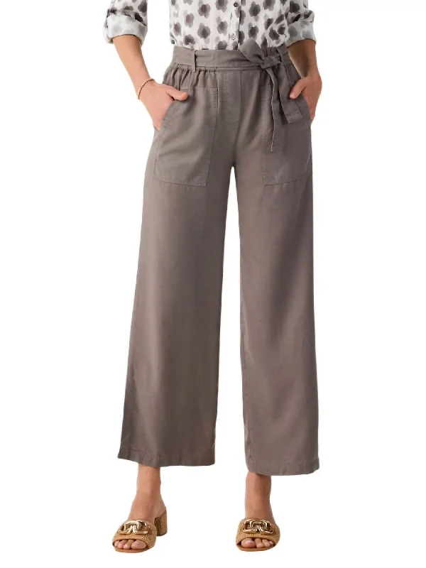 Affordable winter coats for women-Drapey Utility Wide Leg Pants In Flint