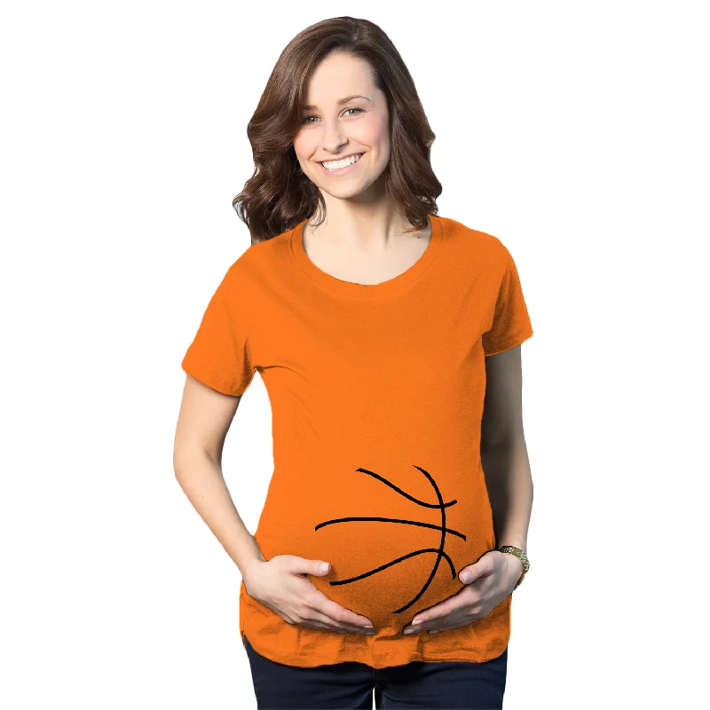 Elegant midi dresses for women-Basketball Bump Maternity T Shirt