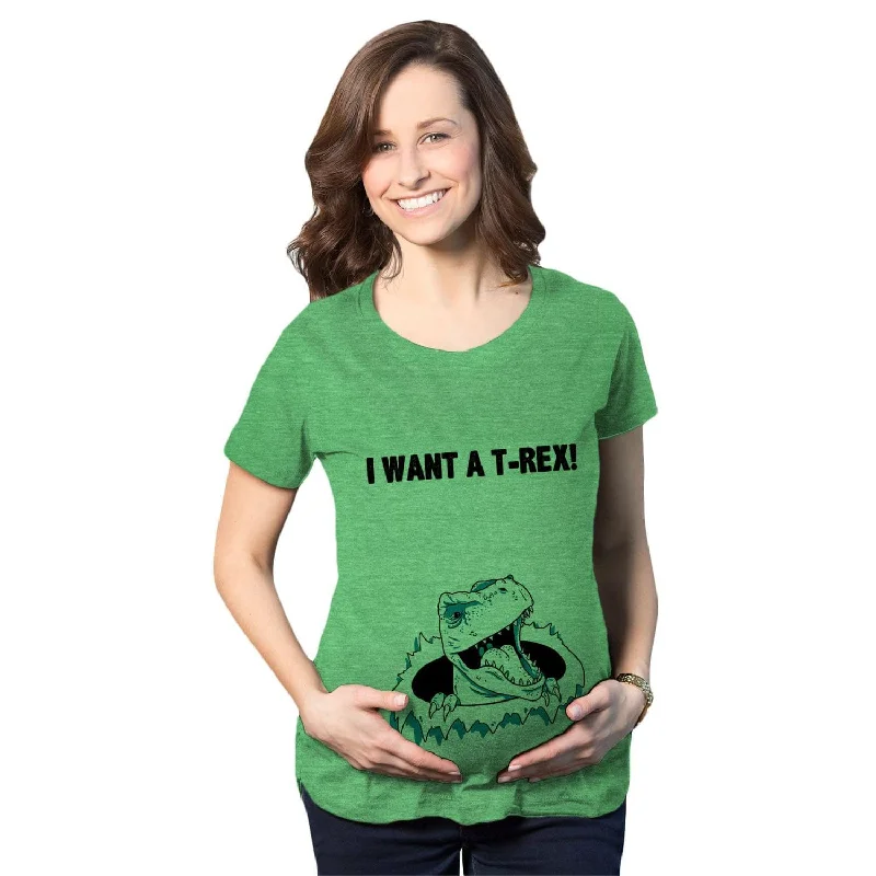 Designer tailored pants for women-Ask Me About My T-Rex Flip Maternity T Shirt