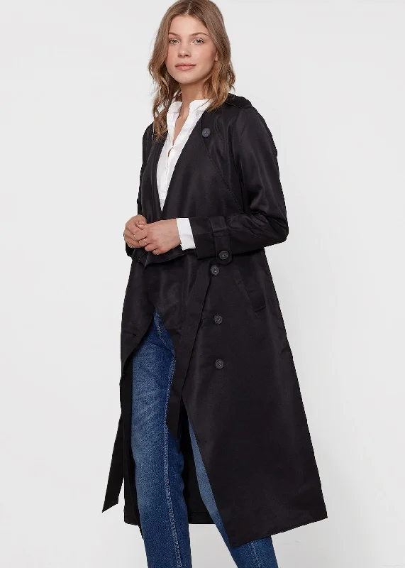 Elegant evening gowns for women-Women's Tie Waist Maxi Trench Coat