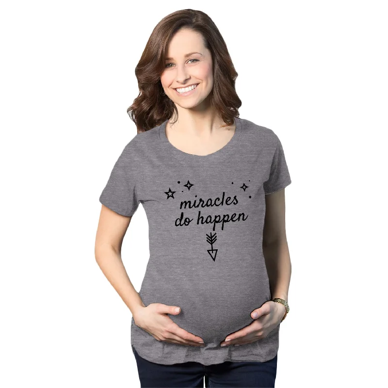 Lightweight cardigans for layering-Miracles Do Happen Maternity T Shirt