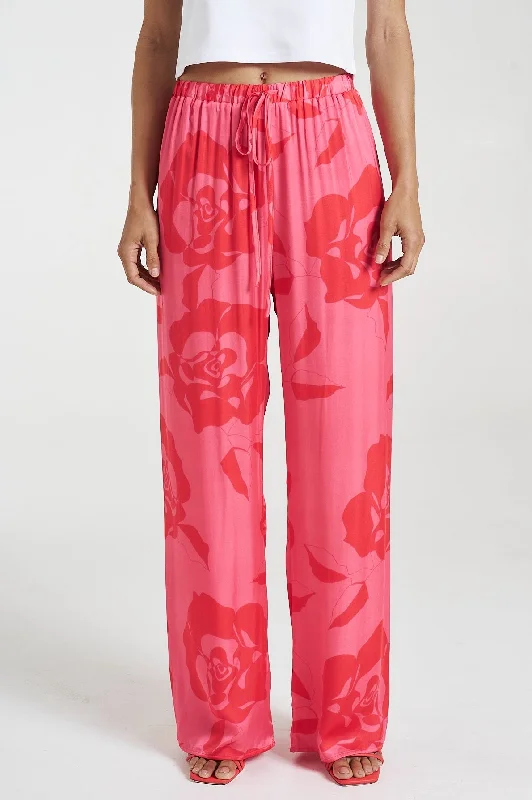 Casual sweatpants for women-SUMMI SUMMI Womens Elastic Waist Pants - A Rose By Any Other Name