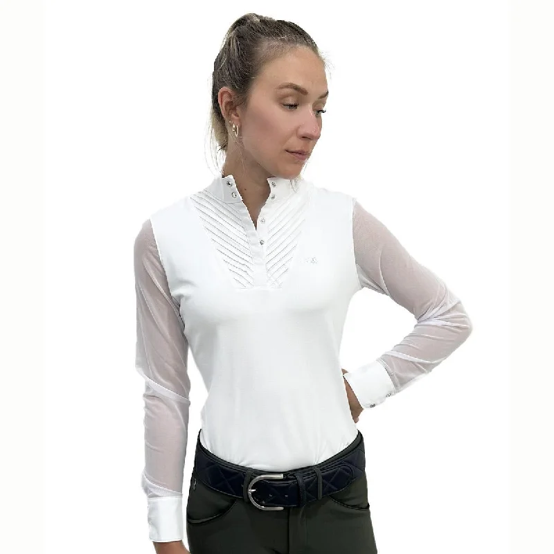 Soft wool sweaters for cold days-Equiline Women's GurteG Long Sleeve Competition Polo