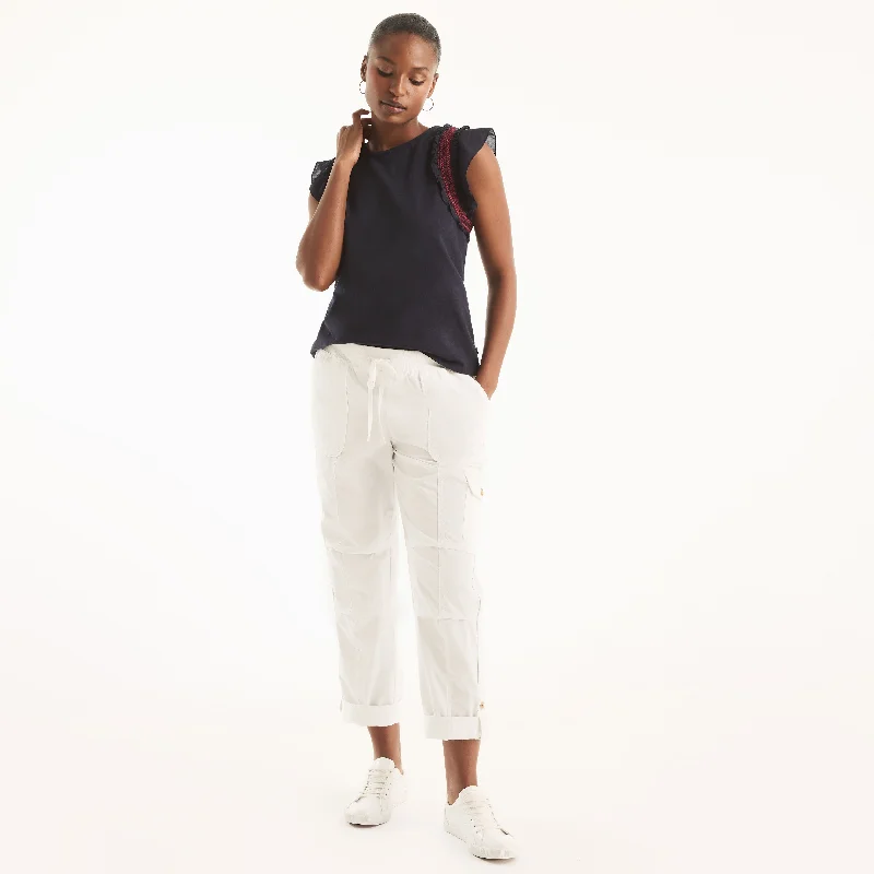 Soft silk pajamas for women-Nautica Womens Utility Cuff Pant