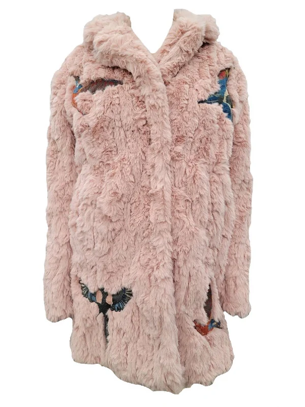 Designer wool skirts for women-Women's Wren Faux Fur Coat In Dusty Pink