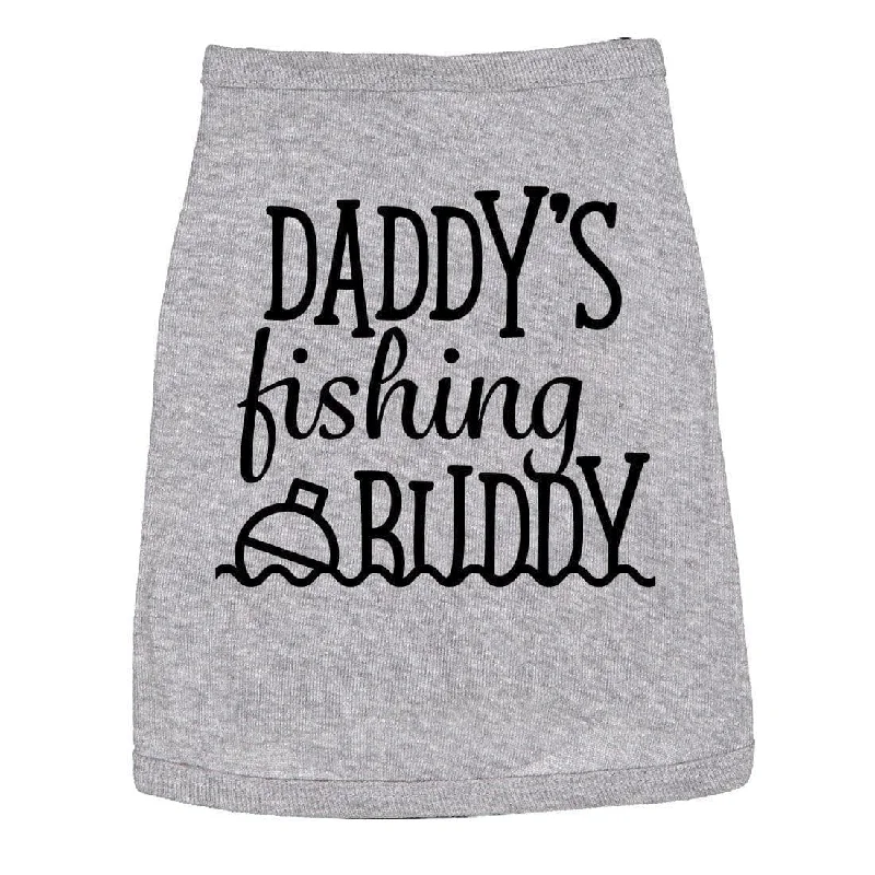 Stylish trench coats for fall-Daddy's Fishin Buddy Dog Shirt