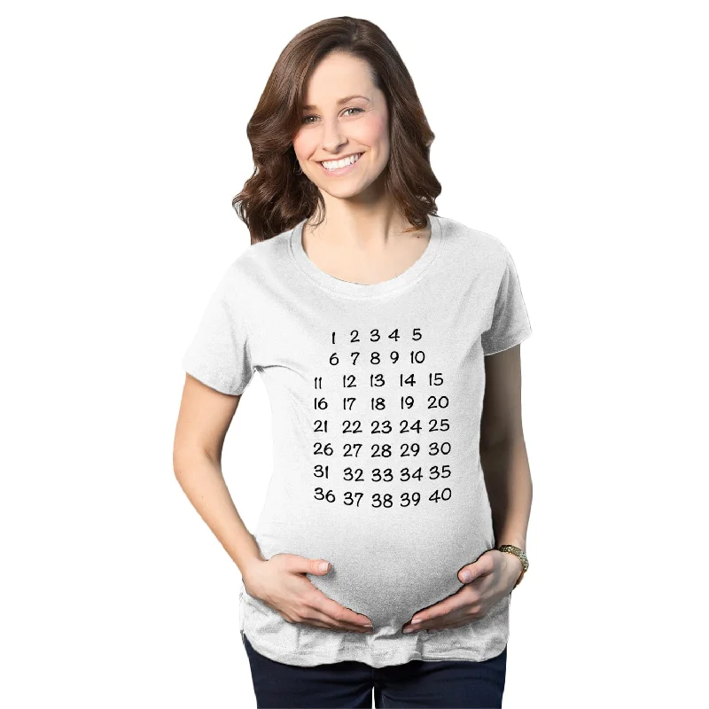 Boho tunics for women-Calendar Countdown Maternity T Shirt