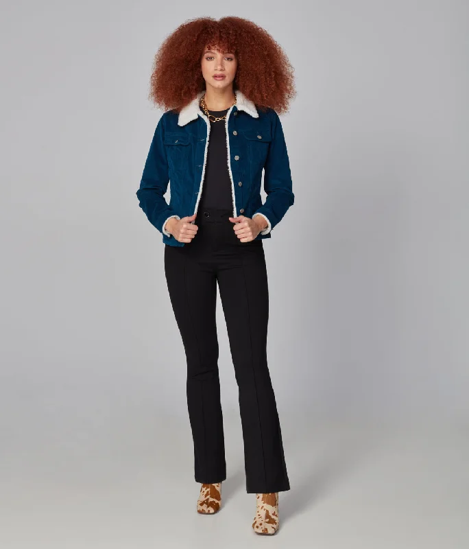 High-waisted trousers for work-GABRIELLA-SLC Corduroy Sherpa Jacket