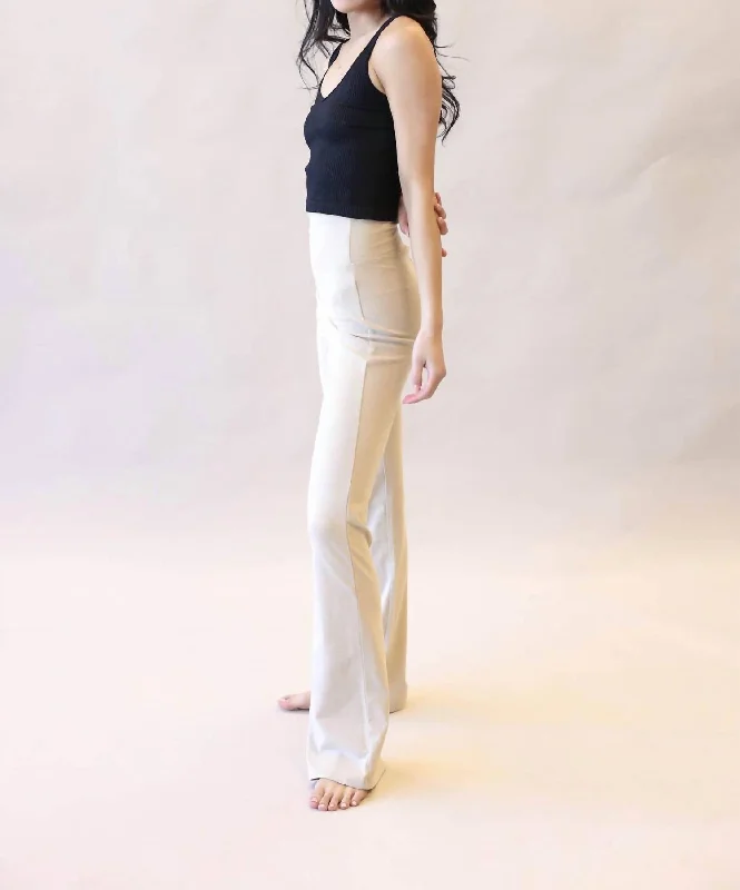 Chic leather pants for women-Bootcut Yoga Pant In Heather Beige