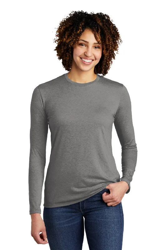 Elegant evening gowns for women-Allmade Womens Long Sleeve Crewneck T-Shirt - Aluminum Grey