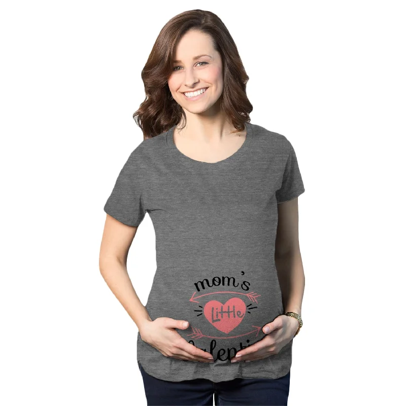 Chic leather skirts for women-Mom's Little Valentine Maternity T Shirt