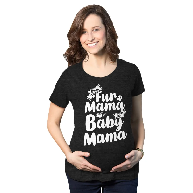 Trendy crop tops for summer outfits-From Fur Mama To Baby Mama Maternity T Shirt