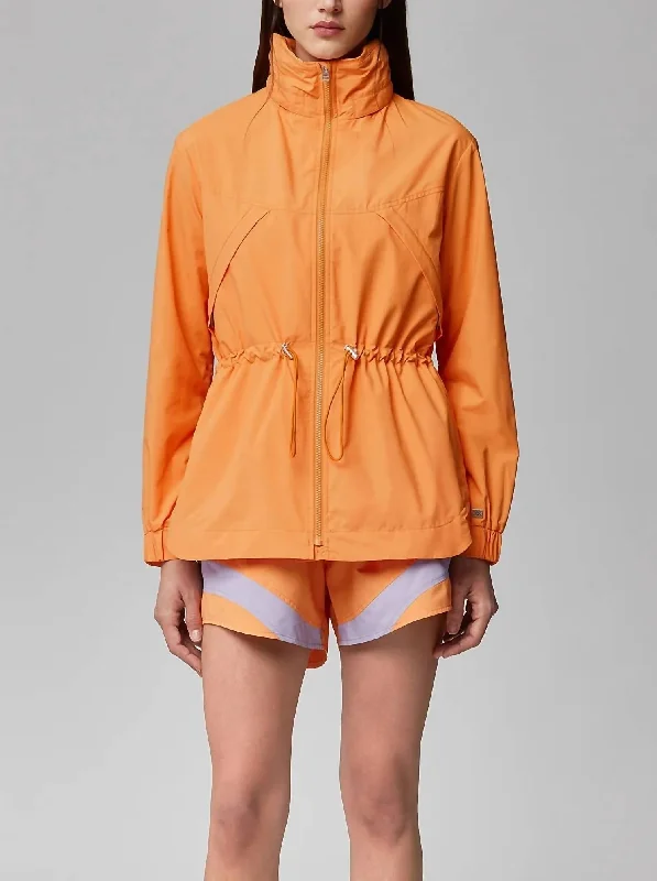 Affordable sundresses for women-Raven Hooded Rainwear Coat In Melon