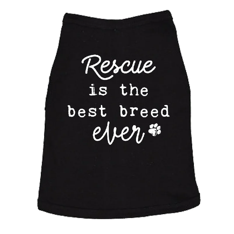 Casual overalls for women-Rescue Is The Best Breed Ever Dog Shirt