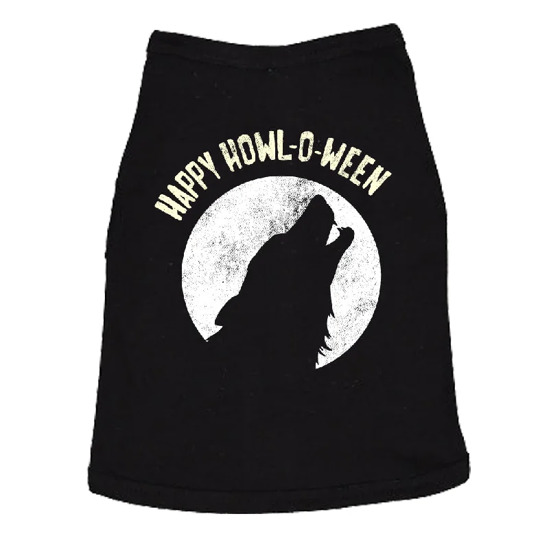 Boho tunics for women-Happy Howl-o-ween Dog Shirt