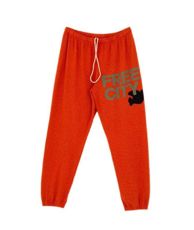 Elegant blouses for formal events-FREECITY Women Large Sweatpants Orange Machine