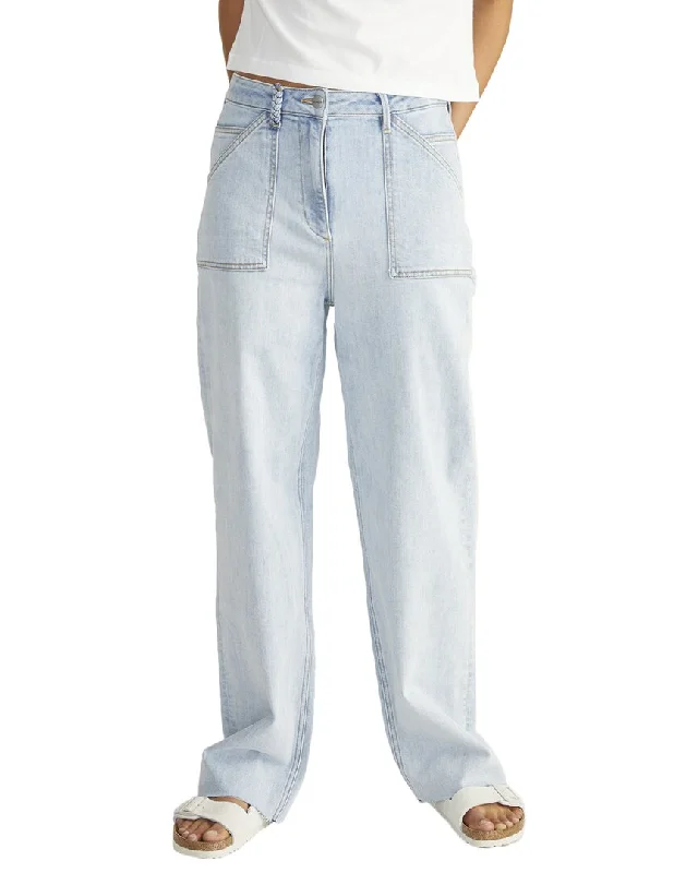 High-waisted trousers for work-Driftwood Jeans Zendaya Light Wash Straight Leg Jean