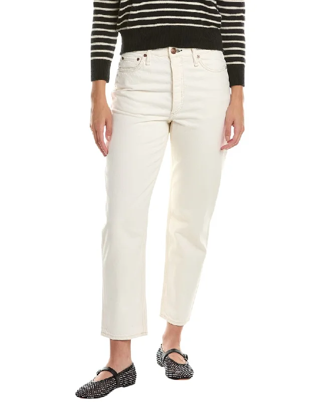 Luxury cashmere cardigans for women-rag & bone Alissa Ecru Baggy Jean