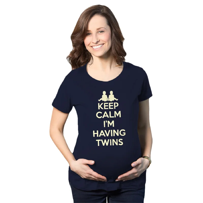 Boho maxi skirts for summer-Keep Calm I'm Having Twins Maternity T Shirt