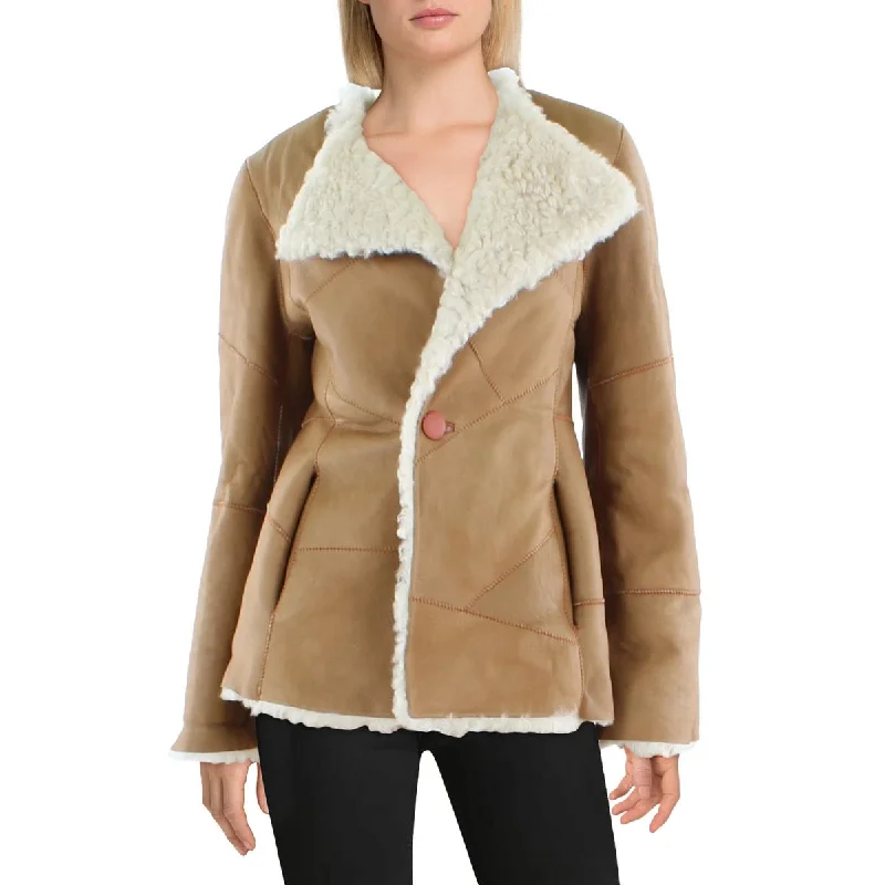 Lightweight cardigans for layering-Malene Birger Womens Shearling Reversible Leather Jacket