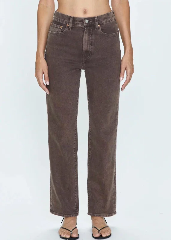 Boho maxi skirts for summer-Cassie Straight Leg Pants In Rich Cacao