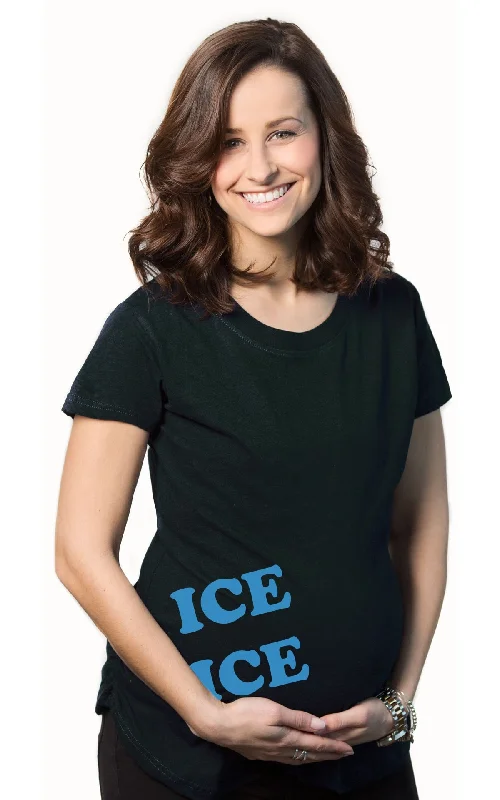 Affordable sundresses for women-Ice Ice Baby Maternity T Shirt