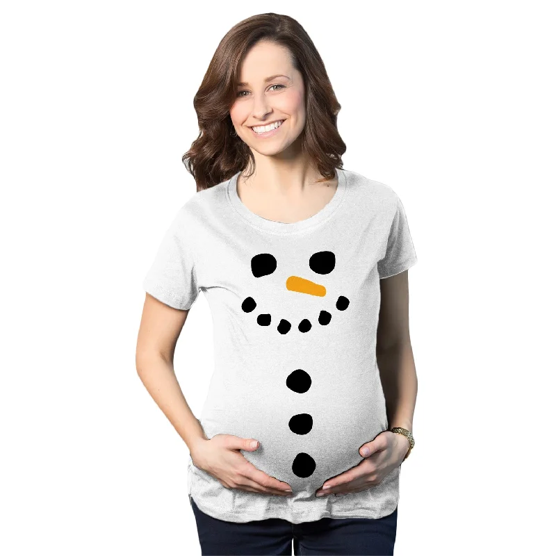 Designer skirts for office wear-Snowman Buttons Maternity T Shirt