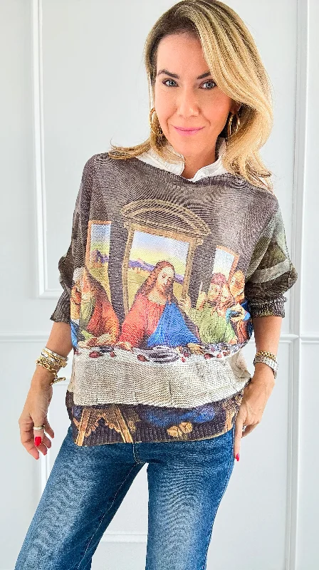 Soft cotton dresses for daily wear-The Last Supper Italian St Tropez Knit