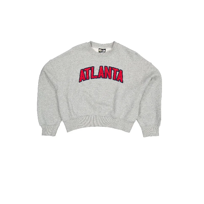 Affordable activewear for women-Atlanta Braves Sport Classics Women's Crewneck