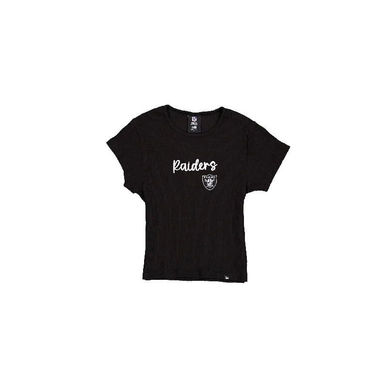 Trendy off-shoulder tops for summer-Las Vegas Raiders Sport Classics Women's Baby Tee